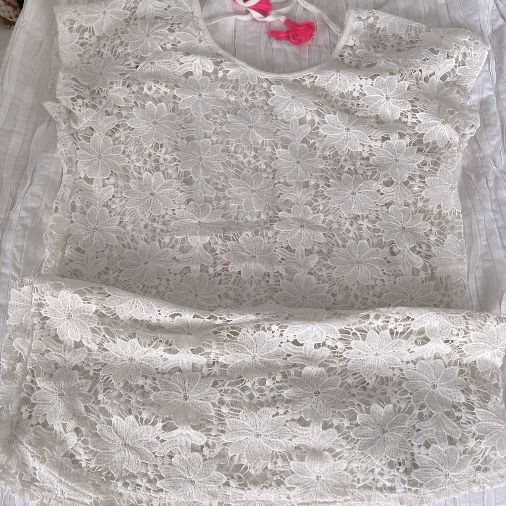 Lacy White Swimsuit Coverup